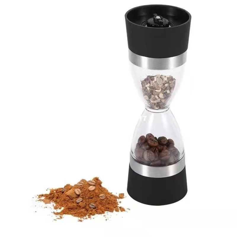 Conjunto de Moedores de Sal e Pimenta em Aço Inoxidável e Vidro, Moedor de Especiarias Ajustável para Cozinha e Uso na Mesa