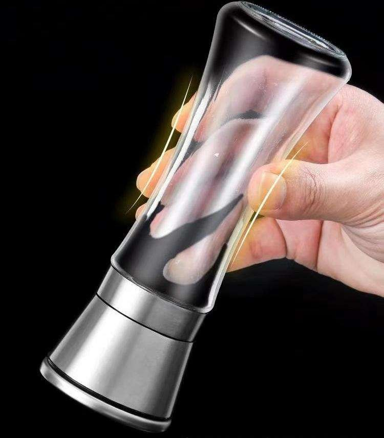Moedor de Sal e Pimenta de Aço Inoxidável Manual com Ajuste de Granulometria para Cozinha