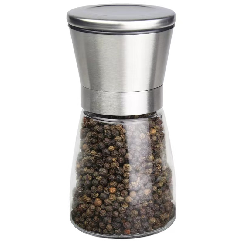 Frasco de Vidro Transparente para Pimenta Sal Temperos com Moedor