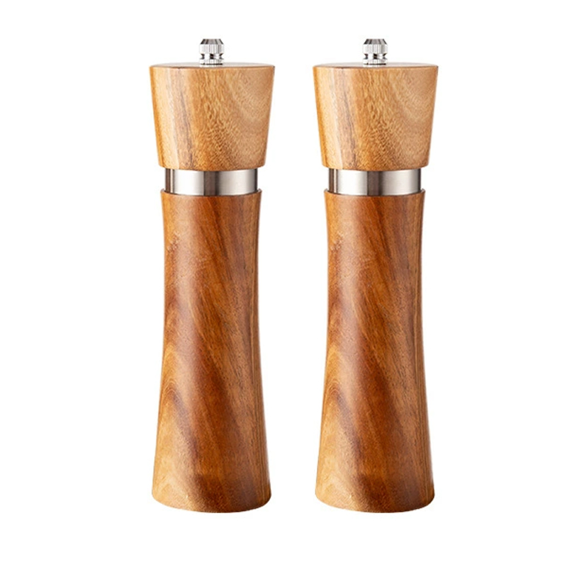 Conjunto Personalizado de Saleiro e Pimenteiro de Madeira para Mesa de Jantar Cozinha Moedor de Sal e Pimenta