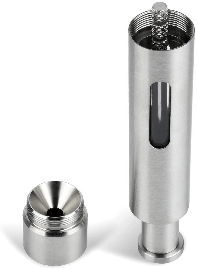 Moedor de Especiarias Mini Manual Premium com Botão de Pressão em Aço Inoxidável para Sal e Pimenta para Cozinhar