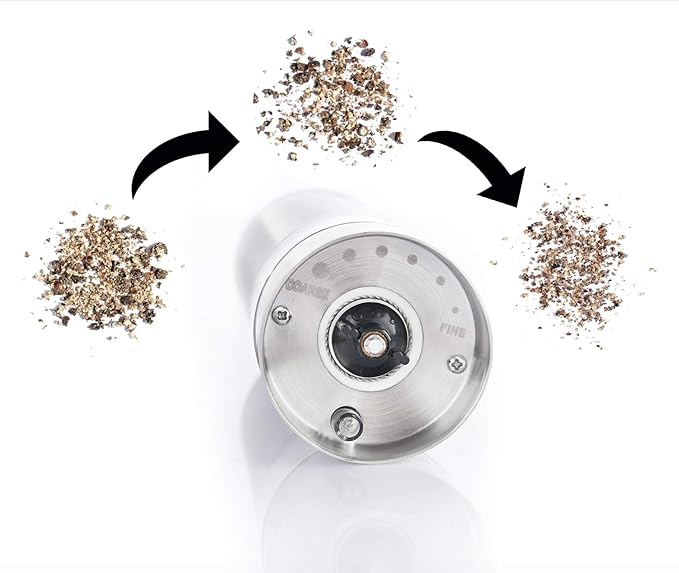 Conjunto de moedores de ervas elétricos em aço inoxidável, operados por bateria, para sal e pimenta, ideal para cozinhar