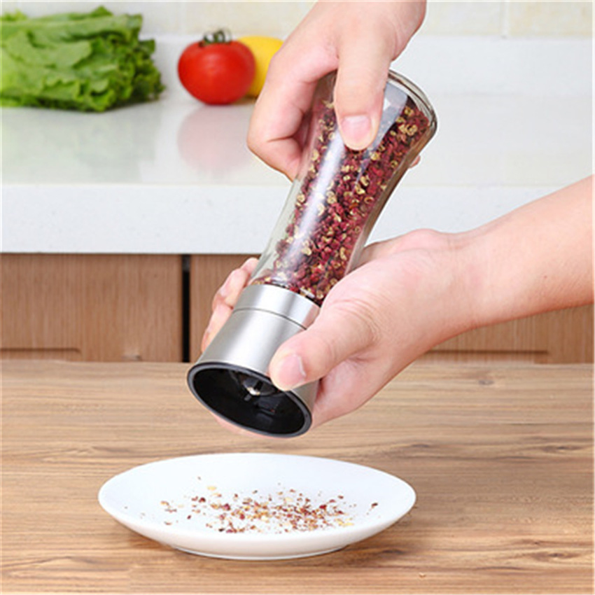 Conjunto Clássico de Moedor de Sal e Saleiro de Pimenta Frasco de Vidro para Especiarias