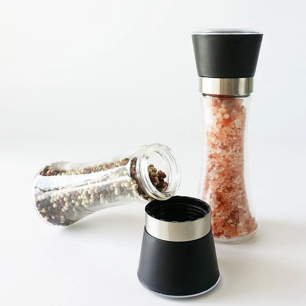 Moedor de Sal e Pimenta de Vidro Personalizado 180ml Atacado Moinho de Especiarias