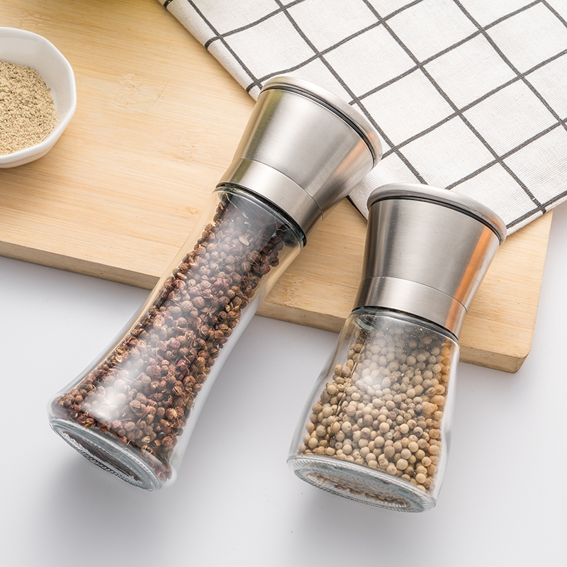 Moedor de Sal e Pimenta Ajustável Quente Design em Metal com Logo Personalizado para Casa Restaurante Use.6oz Moedor de Pimenta Coarseness Ajustável de Pimenta SA