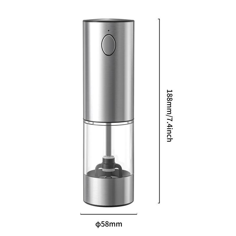 Conjunto de moedores elétricos de especiarias mini ajustáveis para cozinha, recarregáveis por USB, para pimenta e sal