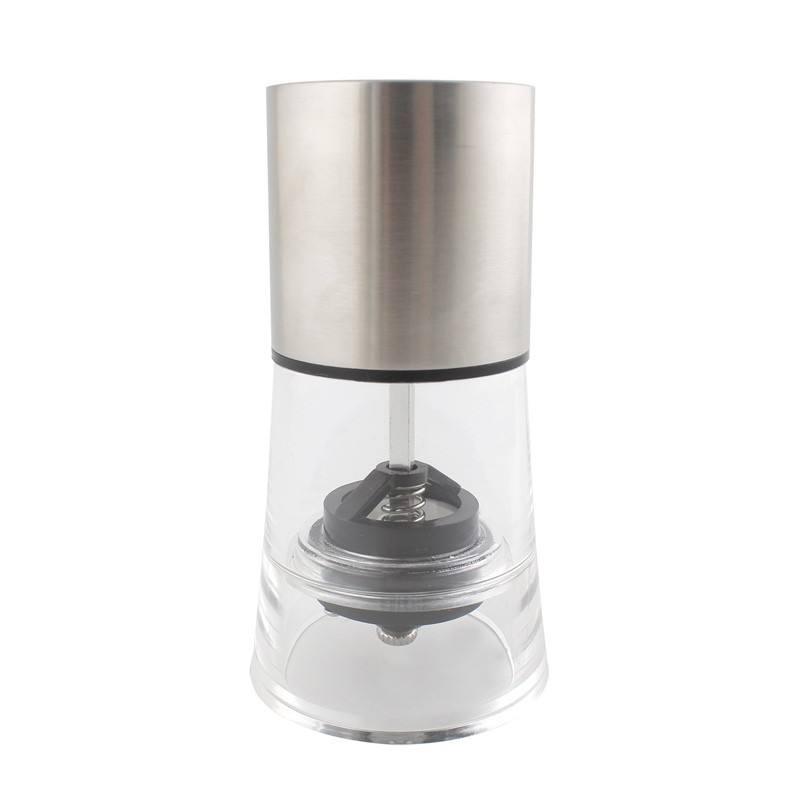 Moedor de Sal e Pimenta Manual Transparente e Claro em Acrílico Plástico para Temperos de Cozinha
