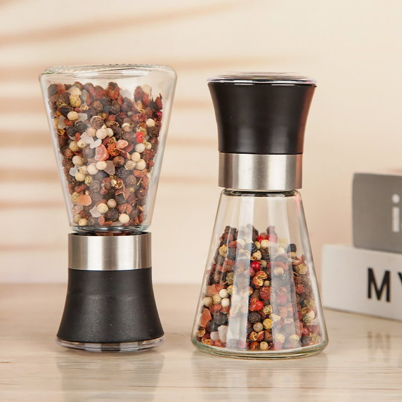 Fábrica 180ml Moedor de Especiarias de Vidro Personalizado para Temperos Vidro Sal Marinho Pimenta Frasco para Armazenamento de Alimentos Cozinha Churrasco
