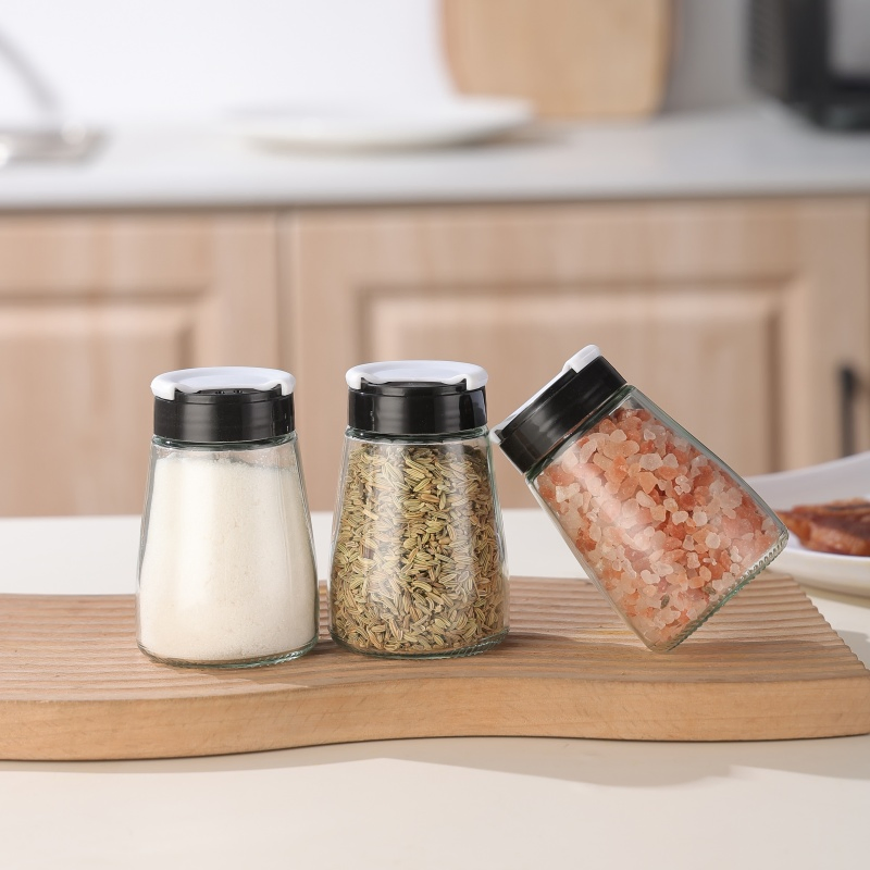 Moedor de Especiarias de Vidro para Cozinha Refilável para Sal e Pimenta