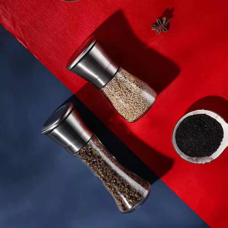 Moedor de Sal e Pimenta de Ferramentas de Cozinha Multi-Modelo, Moedor de Especiarias Manual de Aço Inoxidável com Burr de Cerâmica