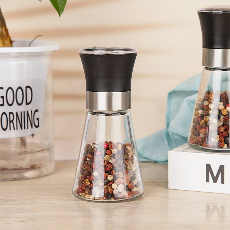Frasco de Vidro para Moedor de Especiarias de Pimenta e Sal Clear 100 Mini Mill com Moedores