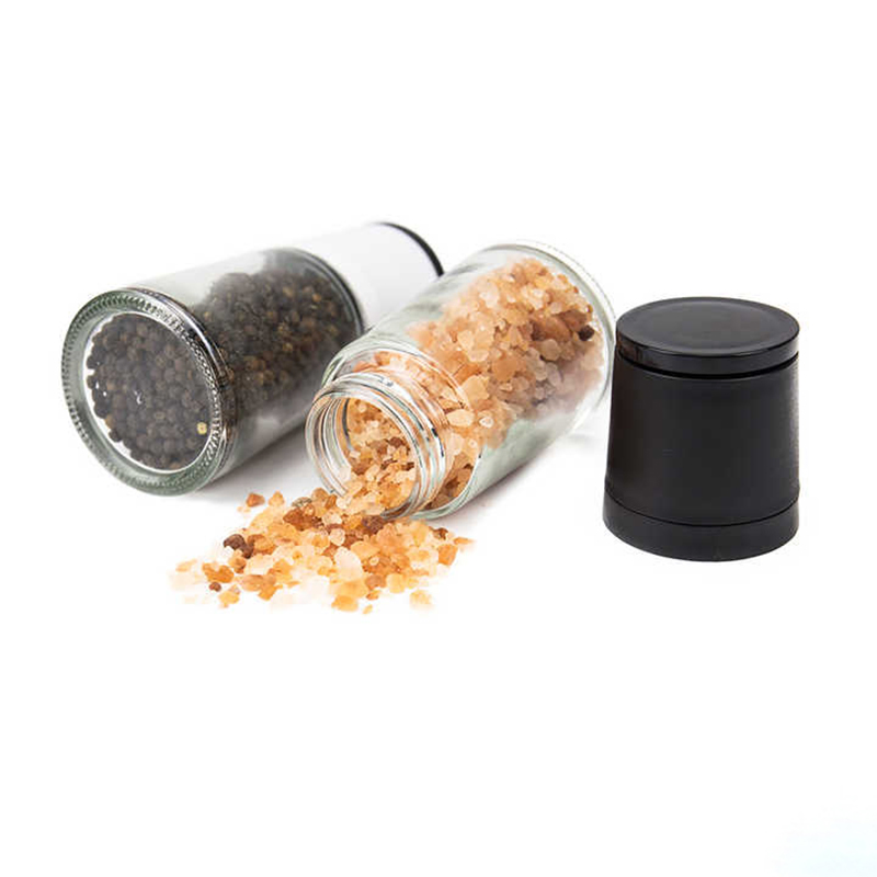 Design Moderno 120ml Moedor de Sal e Pimenta de Vidro com Material Cerâmico PP de Alta Qualidade Acessórios de Cozinha Uso Manual Moedor de Sal com Tampa