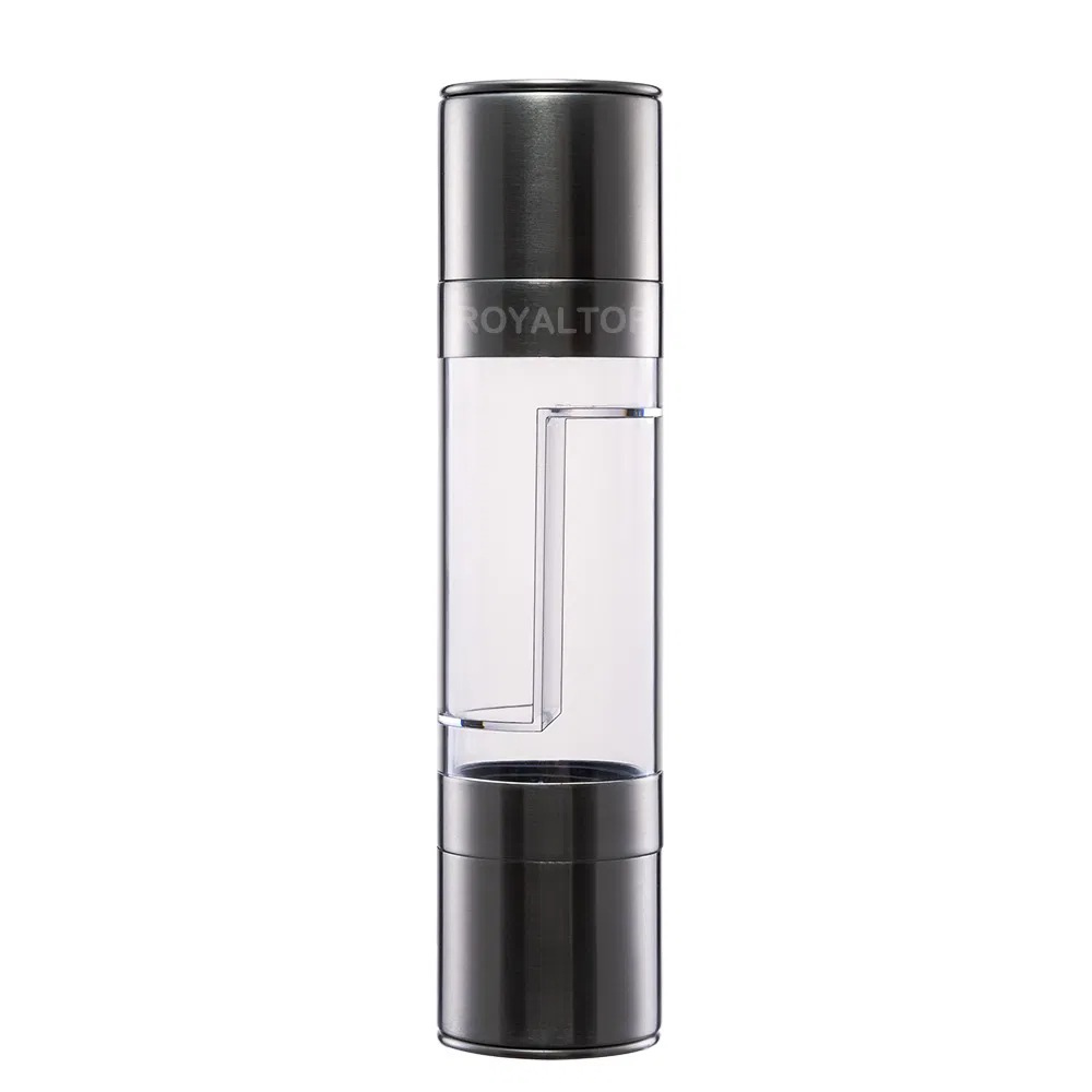 Moinhos de Temperos Recarregáveis com Ajuste de Granulometria Rotor Cerâmico para Pimenta 2 em 1 Moedor Manual de Aço Inoxidável para Sal e Pimenta