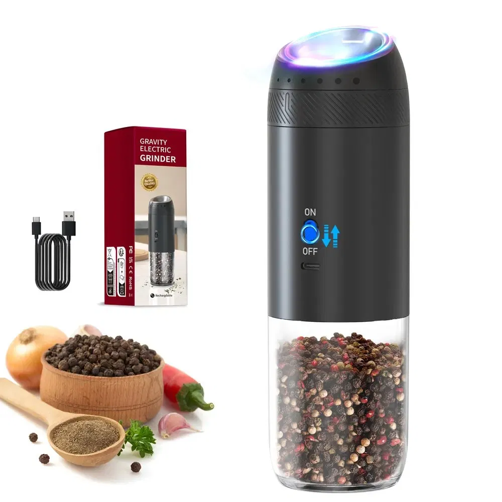 176ml Moedor de Pimenta Elétrico Recarga de Logo Personalizado para Sal e Pimenta