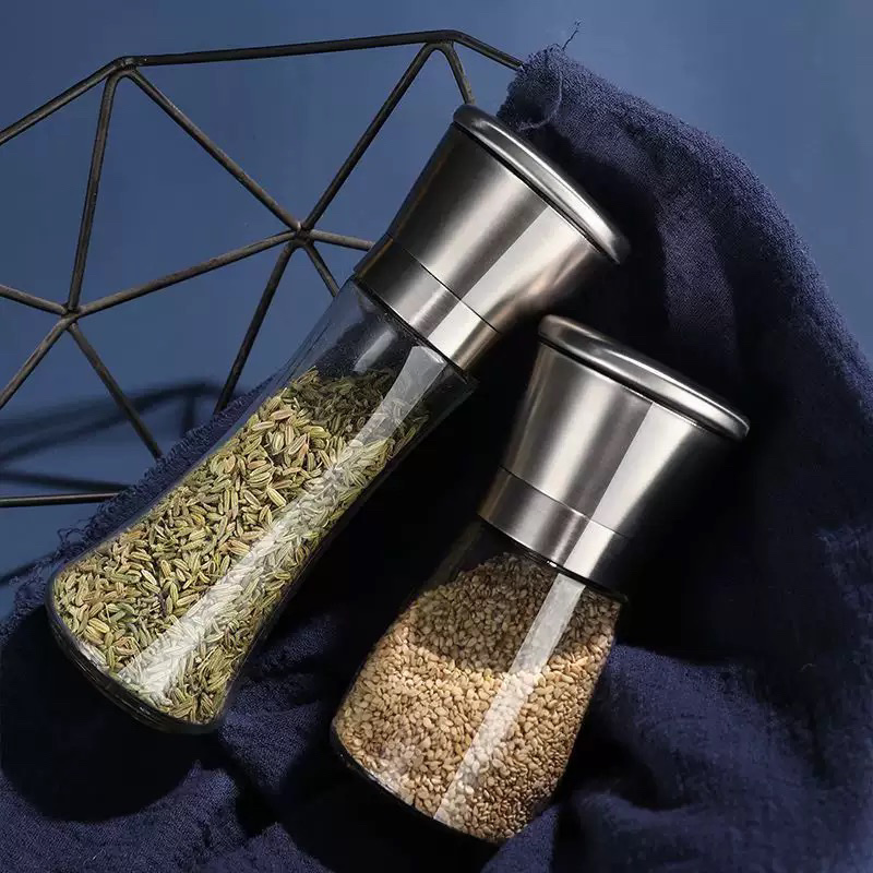 Moedor de Sal e Pimenta de Ferramentas de Cozinha Multi-Modelo, Moedor de Especiarias Manual de Aço Inoxidável com Burr de Cerâmica