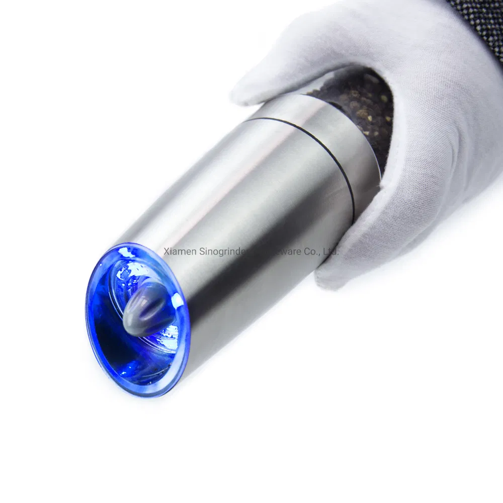 Conjunto de moedores de pimenta elétricos com gravidade ajustável e alimentados por bateria