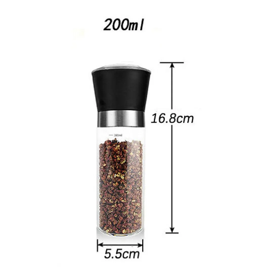 Moedor de Sal e Pimenta de Aço Inoxidável com Moinho de Cerâmica Manual para Especiarias