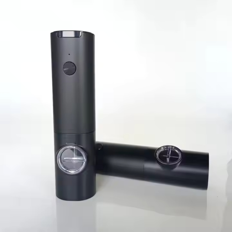 Moedor de pimenta elétrico recarregável USB único ou em conjunto, moinho de sal em ABS e aço inoxidável com escova