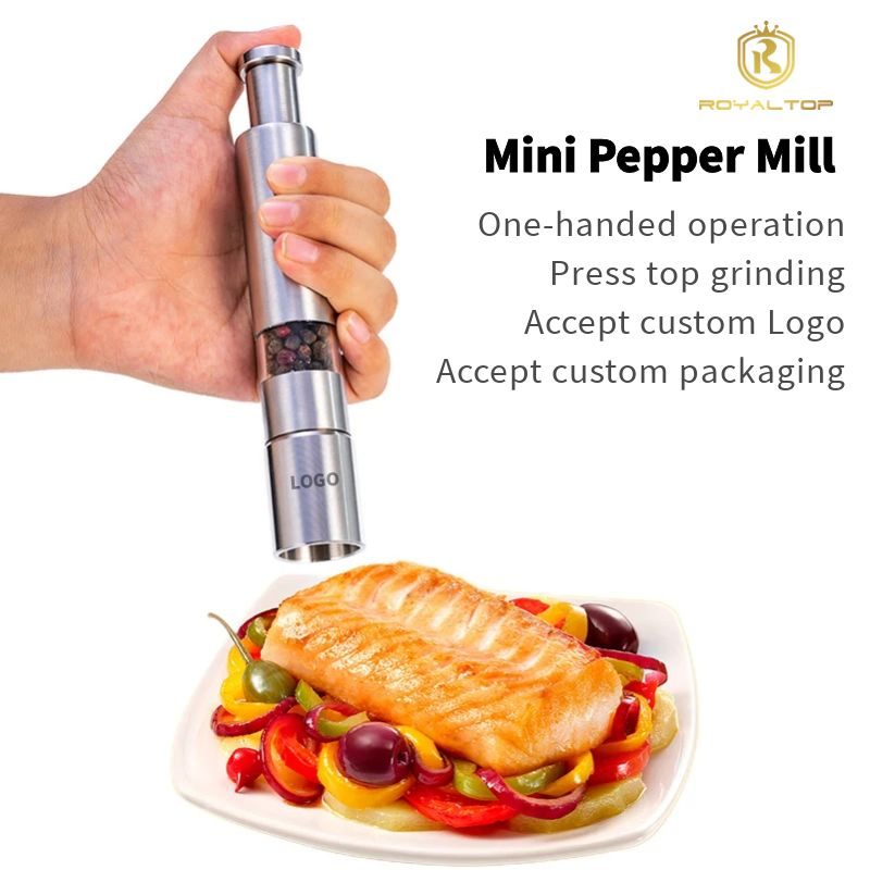 Acessórios de Cozinha Moedor Manual de Pressão com o Polegar para uma Mão Mini Sal Pimenta Especiarias para Camping Mesa
