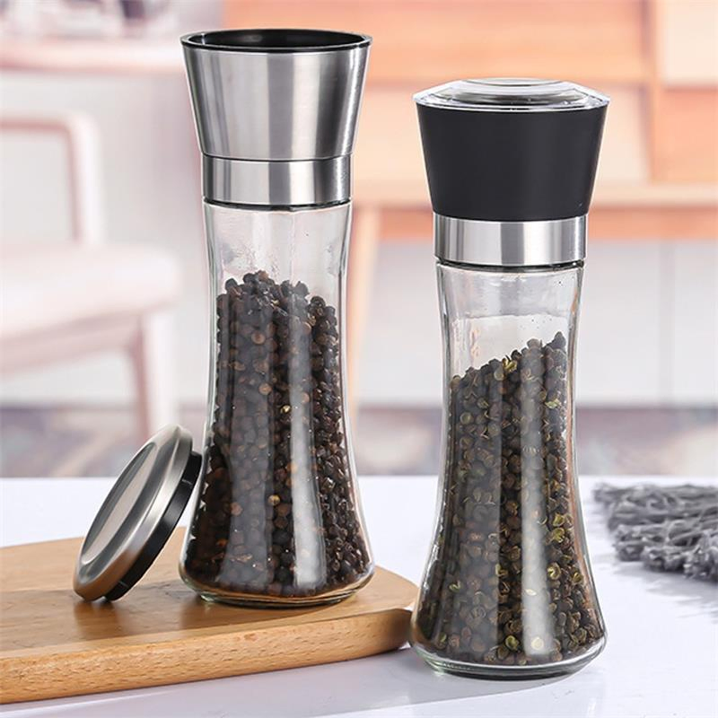 Moedor de Sal e Pimenta Ajustável Quente Design em Metal com Logo Personalizado para Casa Restaurante Use.6oz Moedor de Pimenta Coarseness Ajustável de Pimenta SA