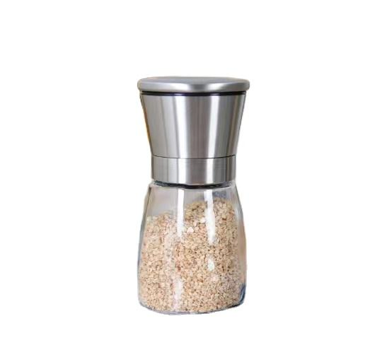 Fornecimento Direto de Fábrica Moedor de Sal e Pimenta Atacado 160ml Moedor de Especiarias de Vidro Sal Cozinha Pimenta