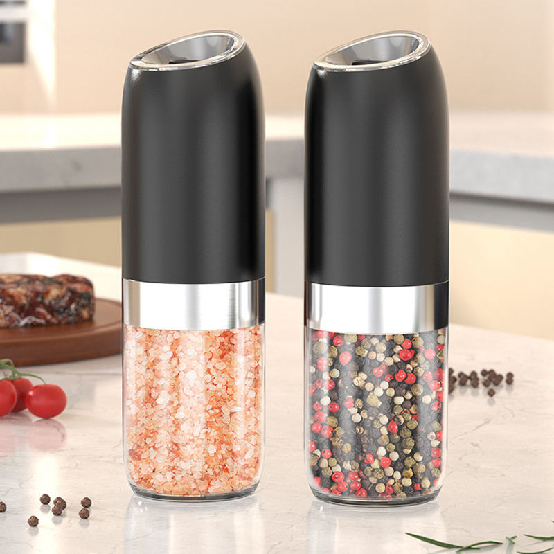 Large Capacity Battery-Operated Portable Spice Shaker Electric Gravity Pepper Mill Salt Grinder