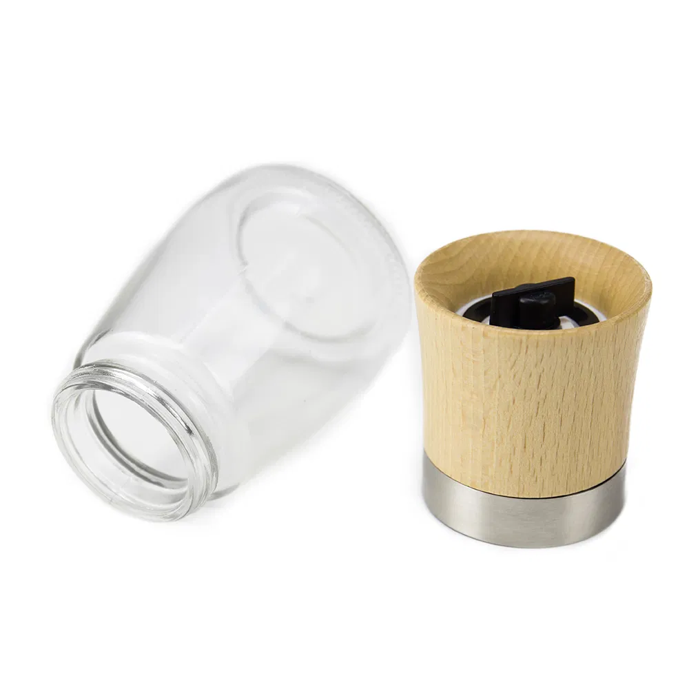 Conjunto de Moedores de Sal e Pimenta de Cerâmica e Madeira de Grande Capacidade