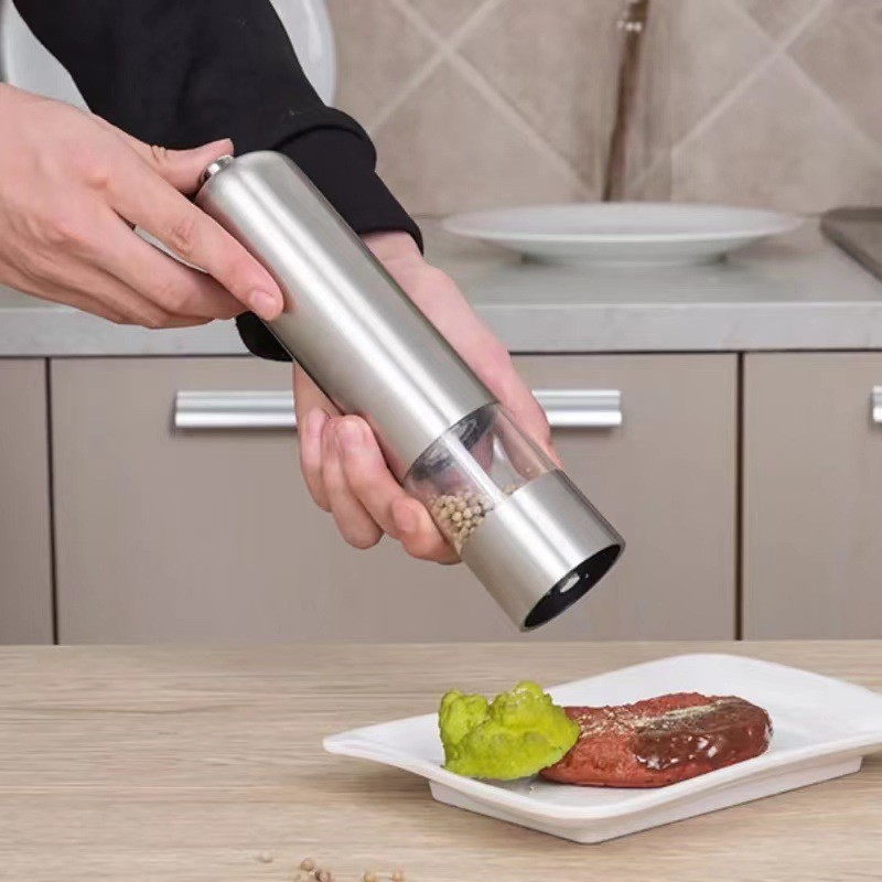 Moedor de Alimentos de Aço Inoxidável Elétrico para Especiarias Temperos Pimenta Preta Sal Marinho