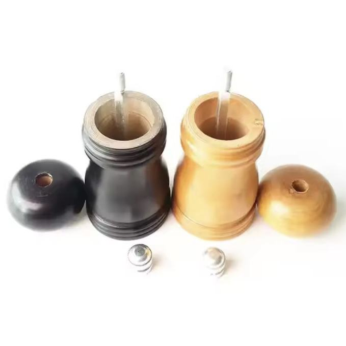 Conjunto de Moedores de Sal e Pimenta de Madeira Mini Ecológicos e Portáteis