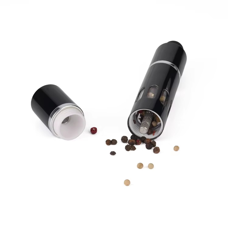 Mini One Handed Thumb Press Salt and Pepper Grinder Dry Spice Mills Portable Pepper Grinder Set