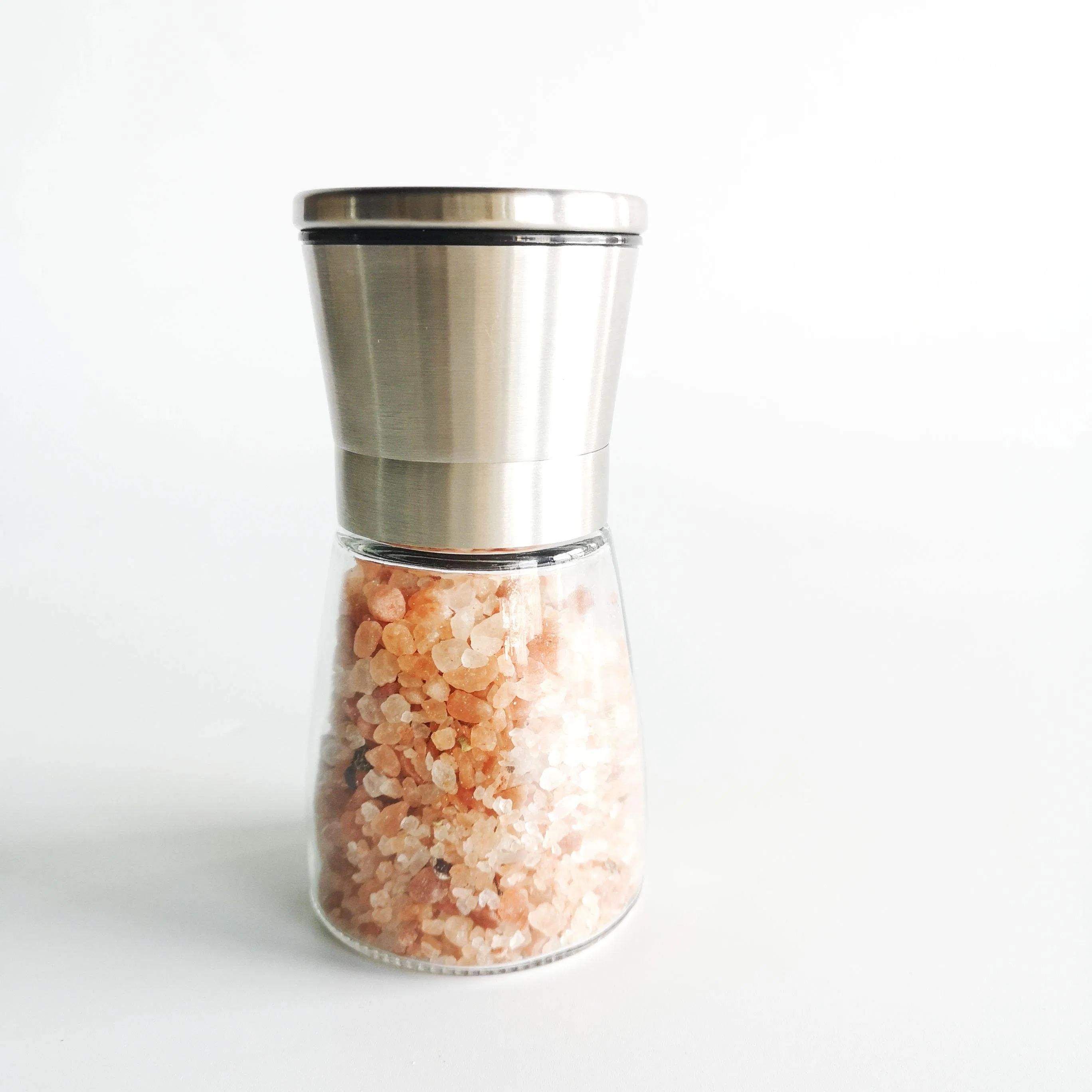 Moedor de Sal e Pimenta Manual de Vidro Personalizado 160ml Garrafa Quadrada