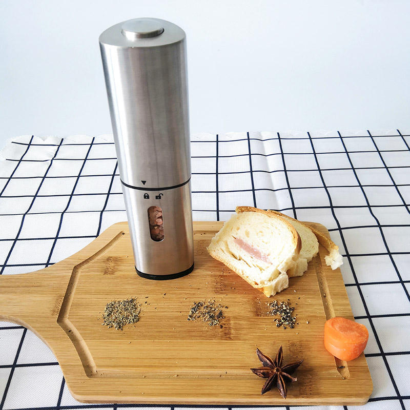 Moedor de Especiarias Elétrico de Aço Inoxidável Único Atacado Moedores de Sal e Pimenta com Bateria
