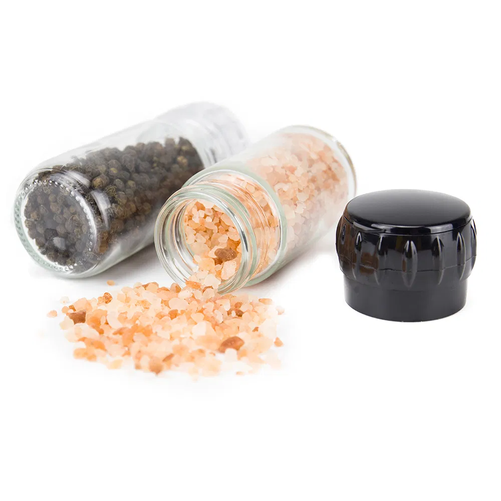 80ml Moedor de Pimenta de Vidro Mini Moinho de Sal Frasco de Especiarias Recipiente de Temperos