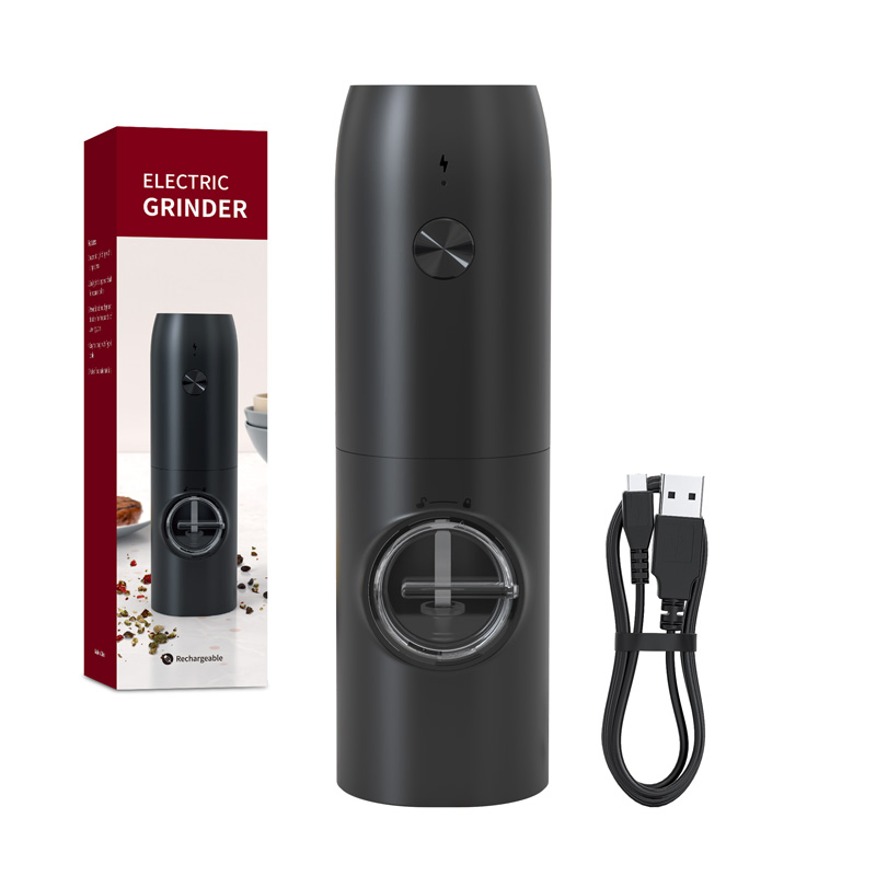 Conjunto de moedores de pimenta e sal elétricos recarregáveis com operação automática com uma mão