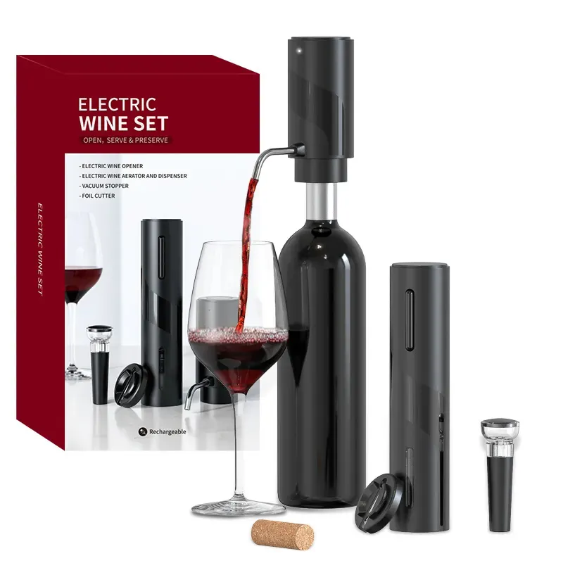Conjunto de oferta de abertura de vinho elétrica 4 em 1