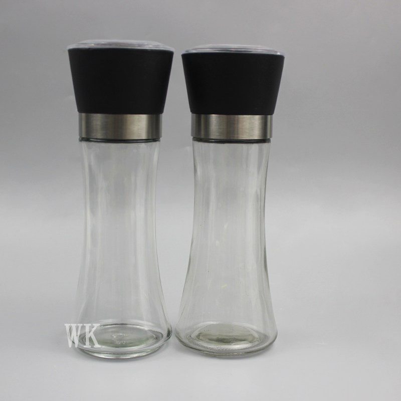 Utensílios de Cozinha Ferramentas de Cozinha Corpo de Aço Inoxidável Moedor de Pimenta Preta Moinho de Sal Rosa Garrafa de Vidro Moedor de Especiarias