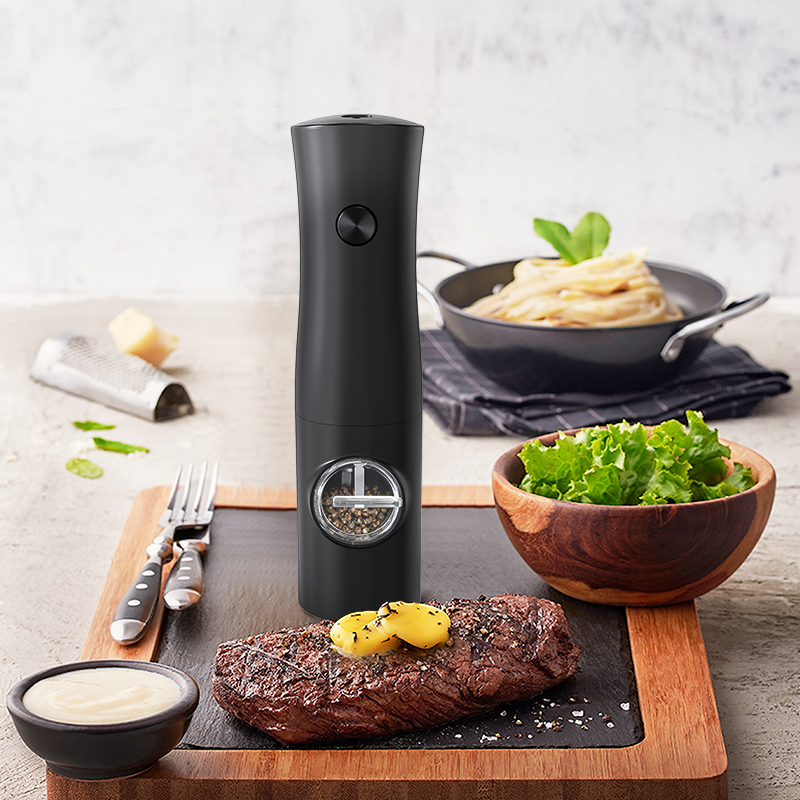 Moedor de Pimenta Elétrico Ajustável Moedor Automático de Pimenta e Sal Moedor Portátil Mini Máquina de Moagem para Temperos