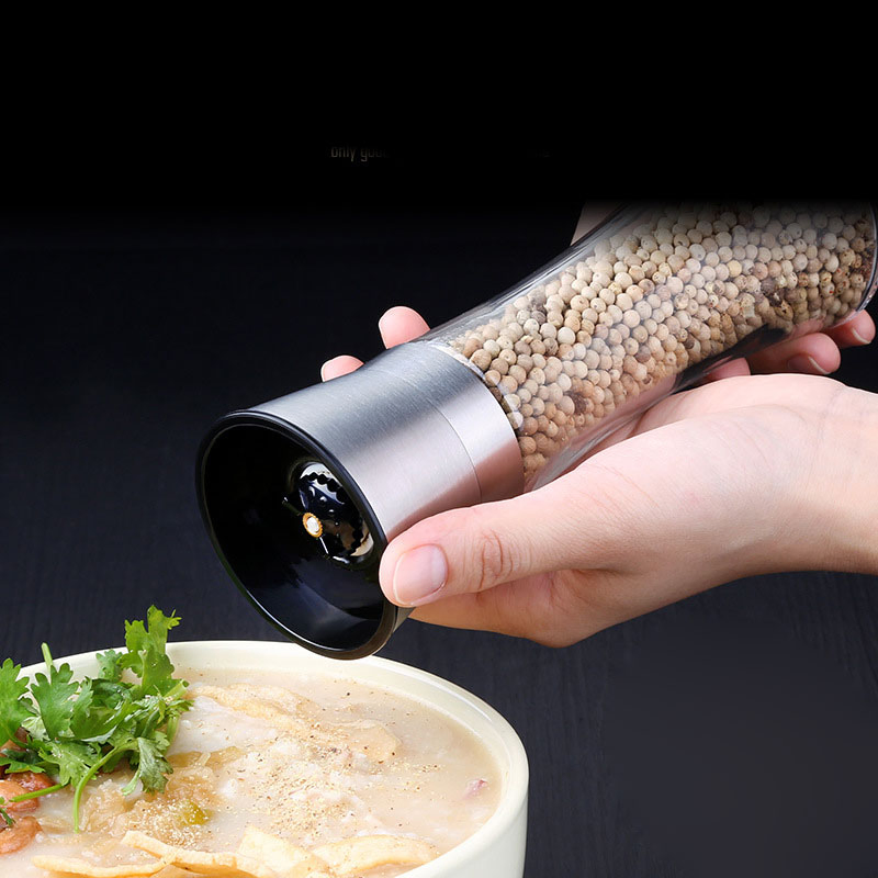 Conjunto Clássico de Moedor de Sal e Saleiro de Pimenta Frasco de Vidro para Especiarias