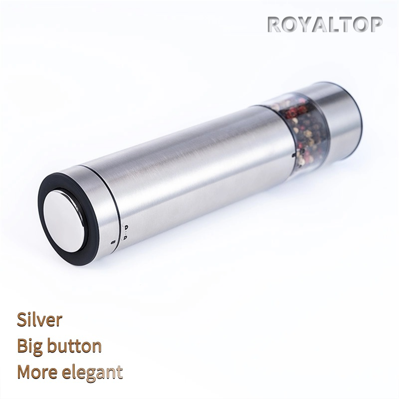 Moedor de Sal e Pimenta Elétrico Automático de Sal do Himalaia com Luz LED, Rotor de Cerâmica, Personalização de Logo para Atacado