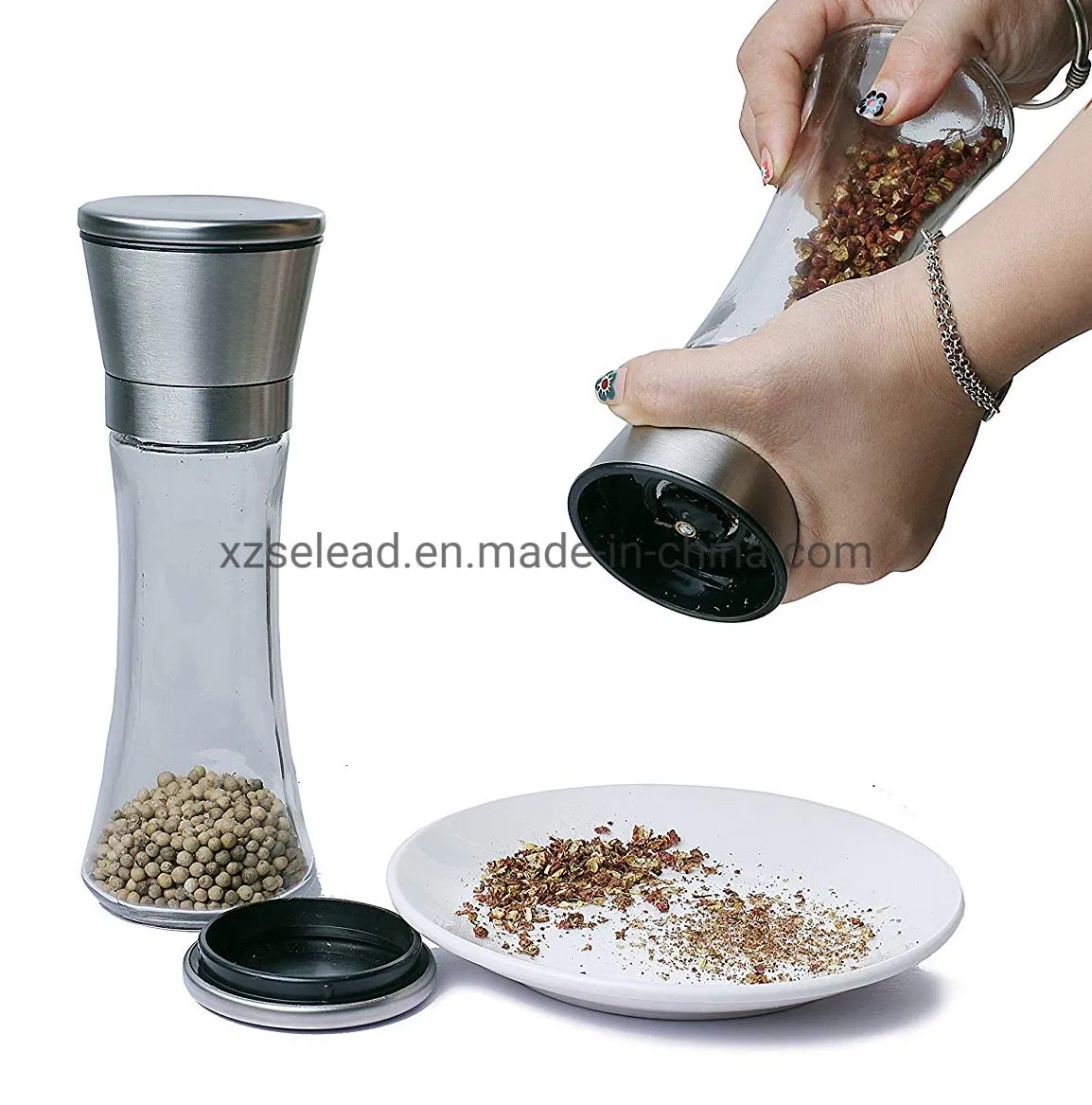 Conjunto de Moedores de Sal e Pimenta em Aço Inoxidável Personalizado para Cozinha