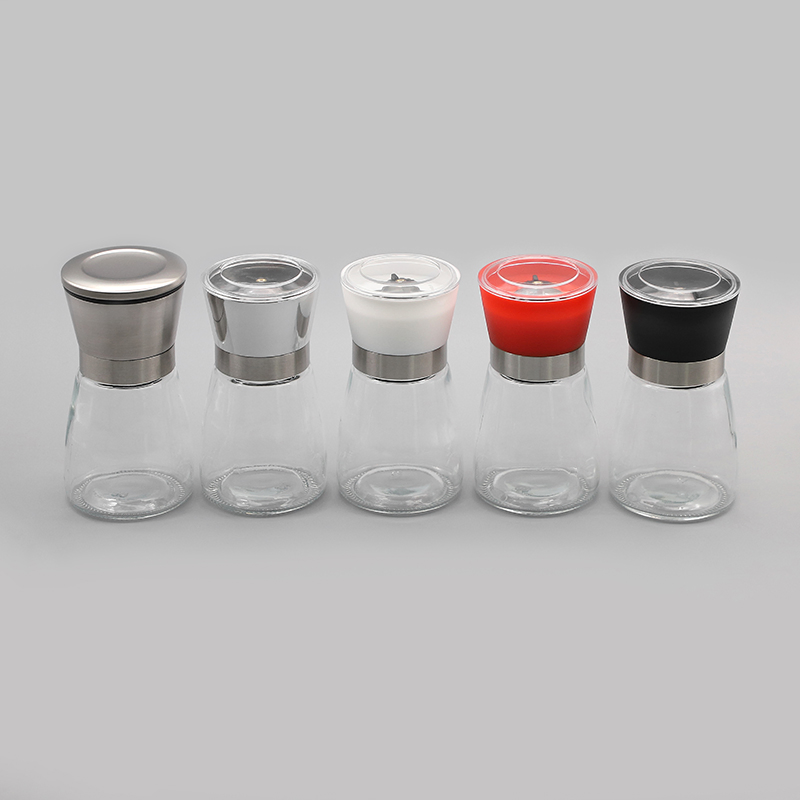 180 200g Manual Original de Cozinha Garrafas de Vidro Plástico Aço Inoxidável Sal do Mar Pimenta Especiarias Moedor Ajustável Cerâmica Temperos Moinho