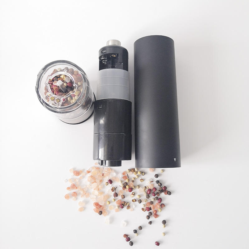 Conjunto de Moedores de Pimenta e Sal Automáticos com Bateria, Moedor de Pimenta com Pintura Preta