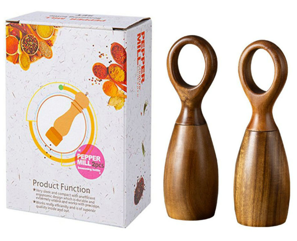 Moedor de Sal e Pimenta Manual de Madeira Durável Ferramenta Culinária Ergonômica Ez29579