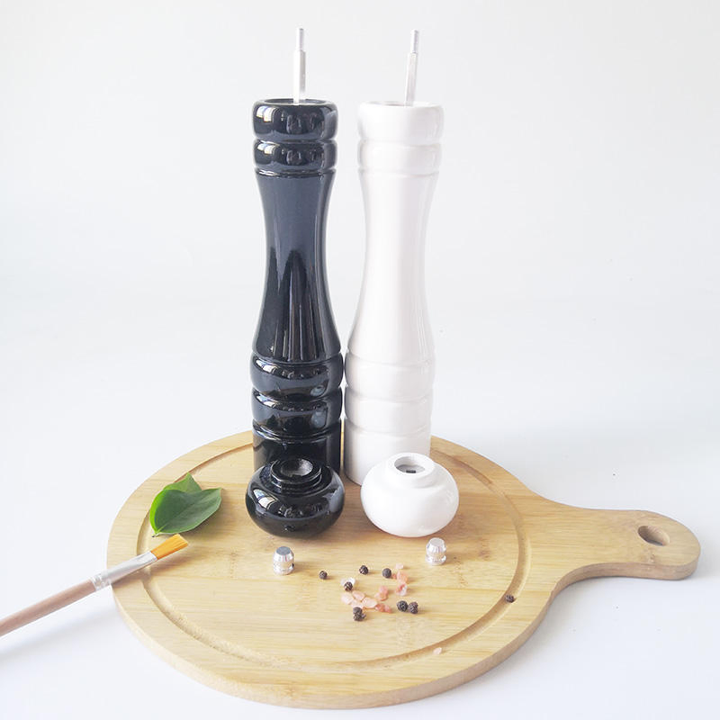 Conjunto de Moedores de Sal e Pimenta de Madeira Moedor de Pimenta Manual Refilável