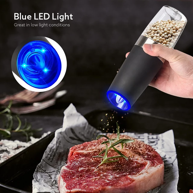 Conjunto de Moedores de Sal e Pimenta Elétricos com Bateria Gravity