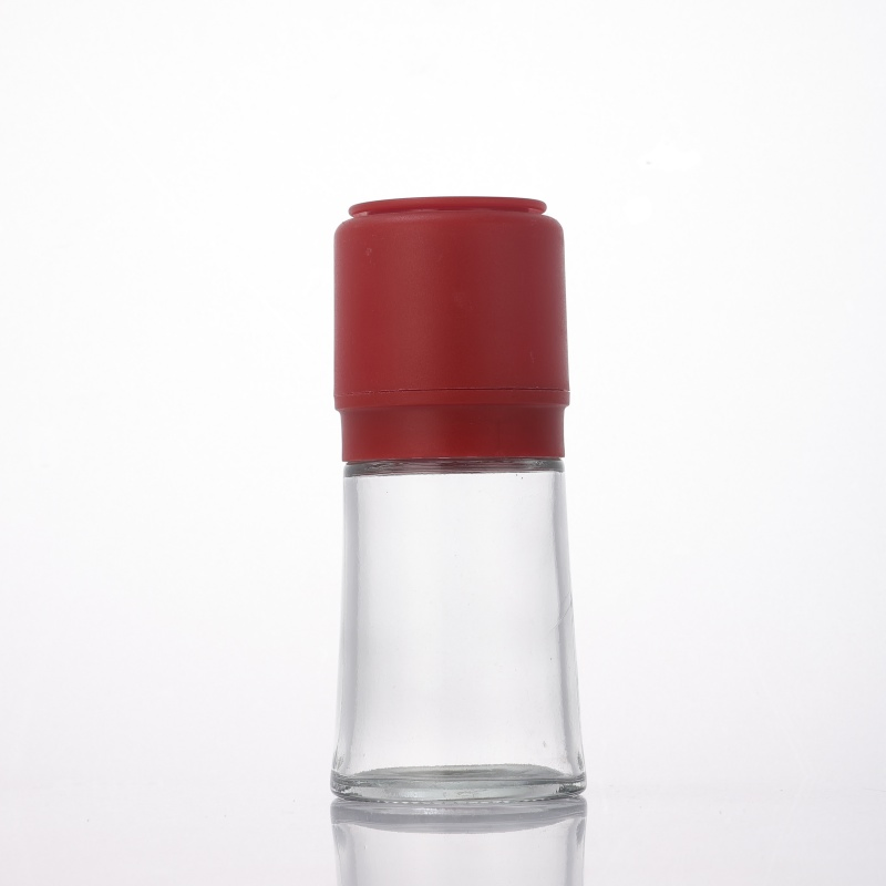 Moinho de Sal Manual de Vidro Recarregável 160ml 180ml Moedor de Sal em Aço Inoxidável Moedor de Pimenta Moinho de Pimenta