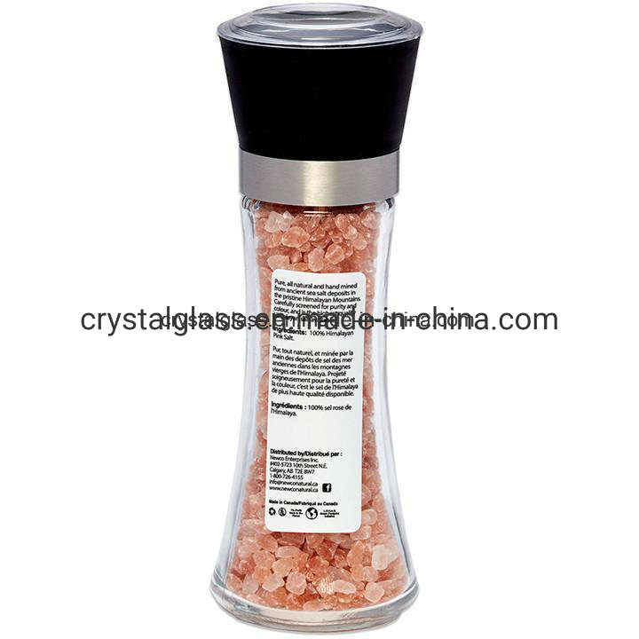 Frasco de Especiarias de Vidro Moedor de Cerâmica para Pimenta e Sal 6oz Dosificador de Especiarias