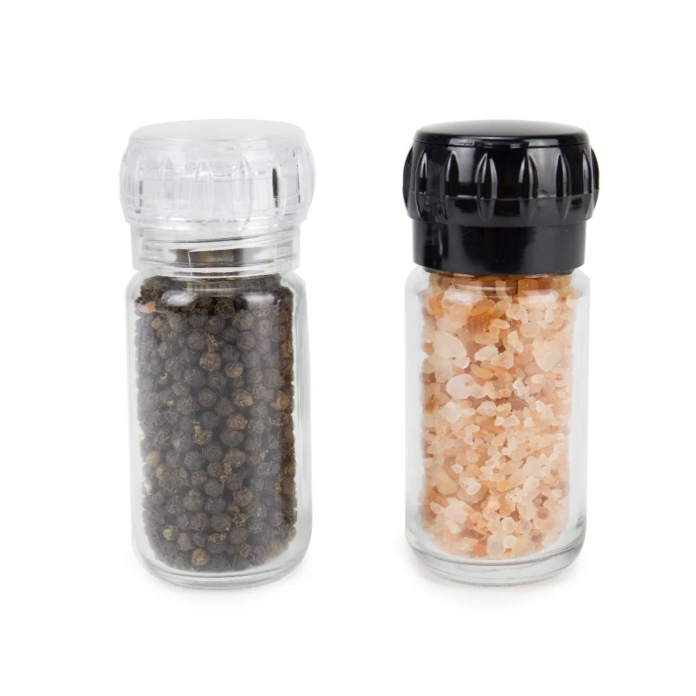 80ml Moedor de Pimenta de Vidro Mini Moinho de Sal Frasco de Especiarias Recipiente de Temperos