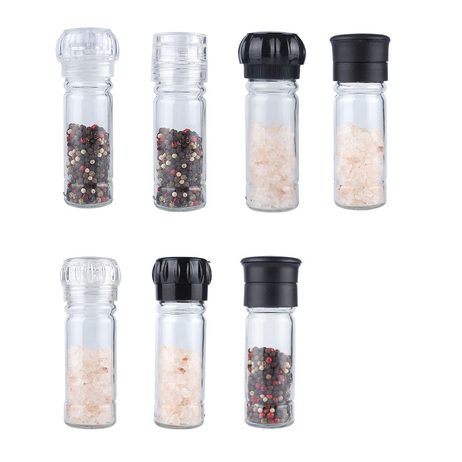 Moedor de Sal e Pimenta de Vidro Manual 80ml 100ml Jarro de Cozinha de Vidro Moedor de Especiarias