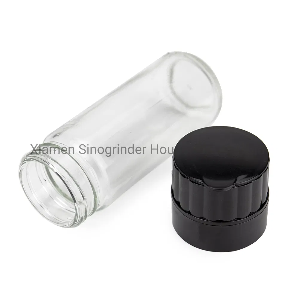 Moinhos de Sal e Pimenta de Vidro Personalizados, Moedor de Especiarias de Plástico 100ml